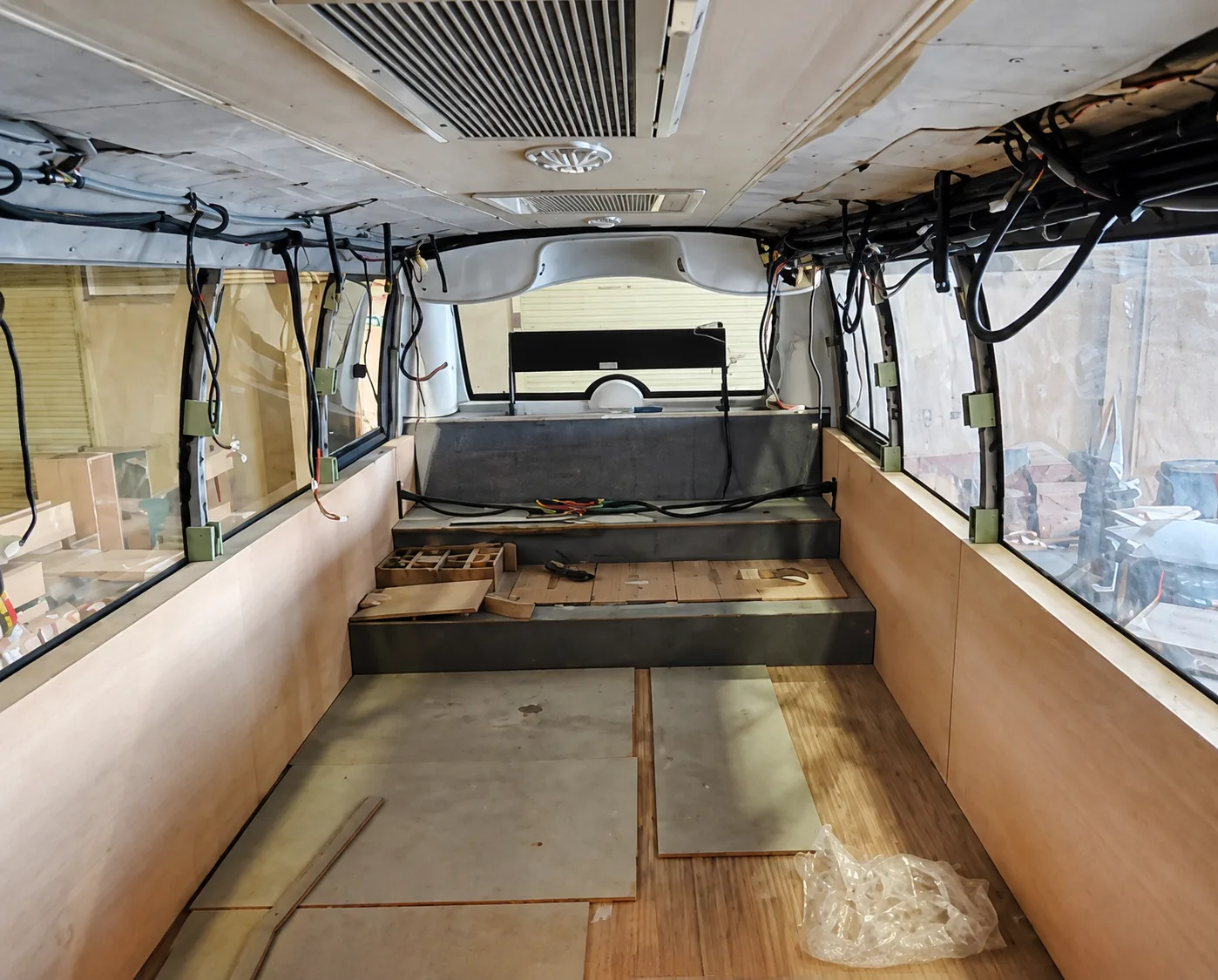 Bus interior refurbishment work at Hafilat